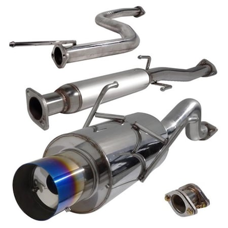 Overtime 2.5 in. Inlet N1 Style Catback Exhaust System with Burnt Tip GSR for 94 to 01 Acura Integra OV18300